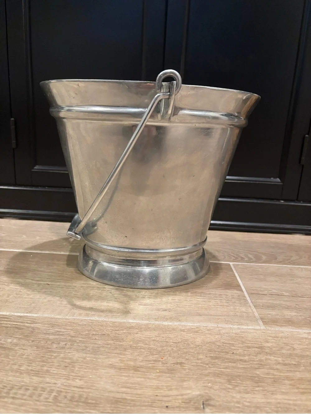 Pottery Barn Silver Champagne Ice Bucket Cooler Vase Planter Metal Heavy